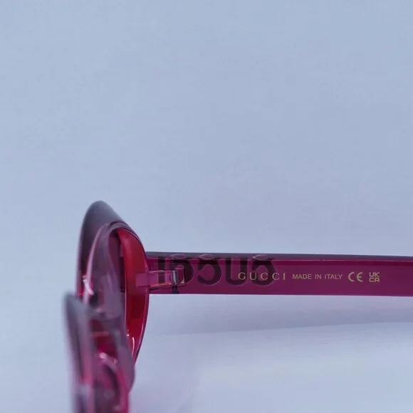 Gucci GG1722SA 004 Sunglasses Shiny Transparent Dark Cyclamen Round Frame Gucci GG1722SA 004 Sunglasses Shiny Transparent Dark  main image 2